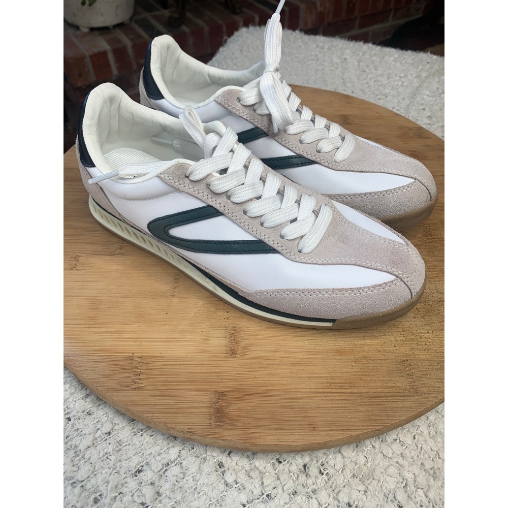 Tretorn Rawlins Vintage womens Sneakers White Tan Green‎ Retro Low Top Trainers - Picture 2 of 14